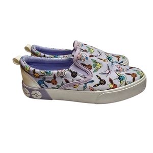 Ground Up Purple Pokemon Characters Graphic Print Low Top Slide On Sneakers 3